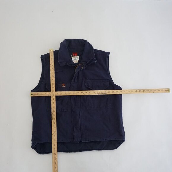VTG '03 Dale FR Anti Flame Action West Navy Heavyweight Cotton Zip Up Vest XLT - Picture 3 of 9